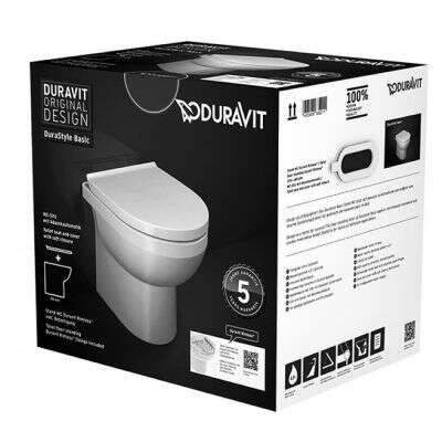 Duravit Duravit Durastyle Basic Stand-WC spülrandlos mit WC-Sitz mit Absenkautomatik