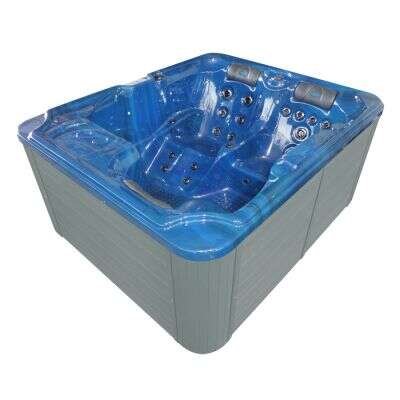 DM-San Duschmeister Outdoor Pool Sano 92 Whirlpool blau 208x175x90 cm inkl Aussenverkleidung