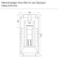 Wannenträger Viva 150 cm aus Styropor Höhe 570 mm